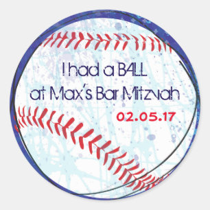 BASEBALL CRAZE Bar Bat Mitzvah Gift Sticker