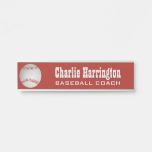Baseball custom name & color door sign