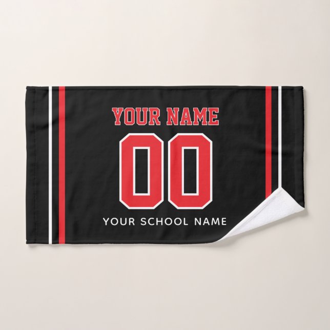 Baseball Custom Name & Jersey Number, Team Gift Hand Towel (Hand Towel)