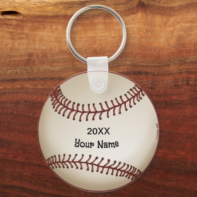 Baseball  custom name key ring (Front)