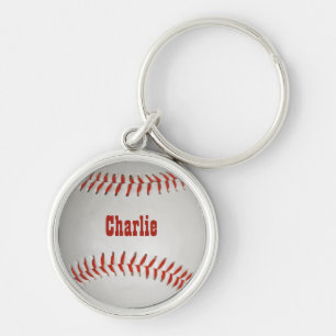 Baseball custom name key ring
