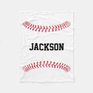 Baseball Custom Player or Team Name or Text Sports Fleece Blanket