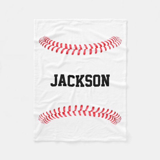 Baseball Custom Player or Team Name or Text Sports Fleece Blanket (Front)