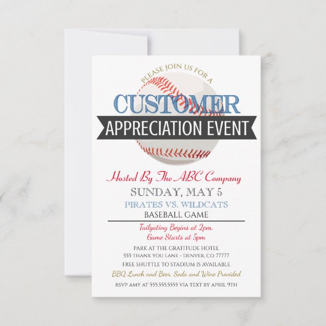 Baseball Customer Appreciation Invitation (Front)