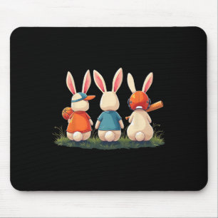 Baseball Cute Easter Sports Bunnies Basketball Foo Mouse Mat