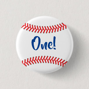 Baseball Cute Sports 1st Birthday Party 3 Cm Round Badge