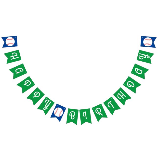 Baseball Cute Sports 1st Birthday Party Bunting (All)
