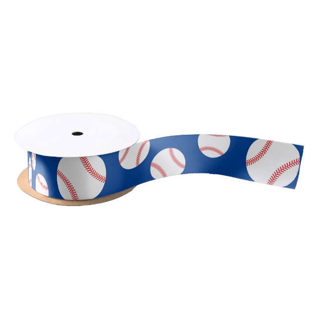 Baseball Cute Sports 1st Birthday Party Satin Ribbon (Spool)