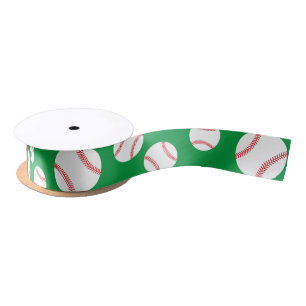 Baseball Cute Sports 1st Birthday Party Satin Ribbon