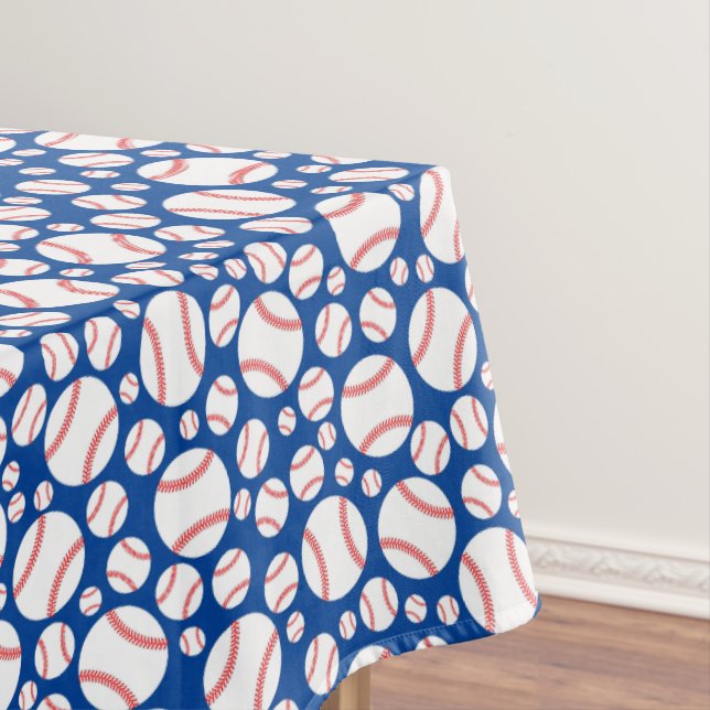 Baseball Cute Sports 1st Birthday Party Tablecloth (In Situ)