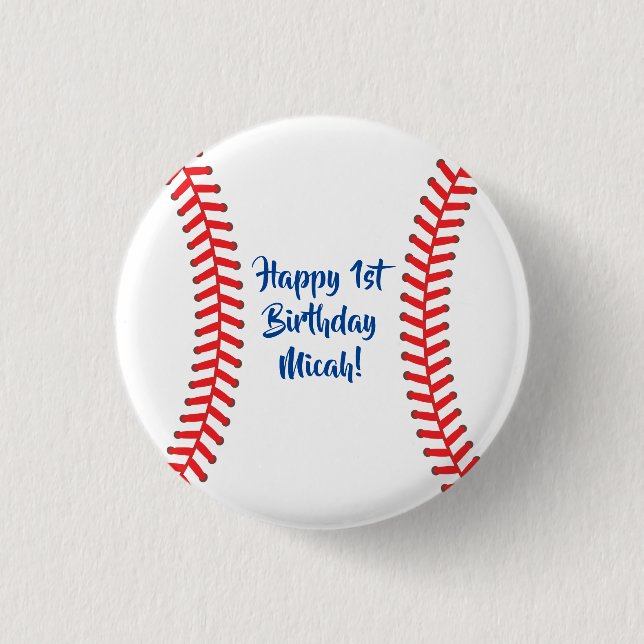 Baseball Cute Sports Kid's Birthday Party 3 Cm Round Badge (Front)