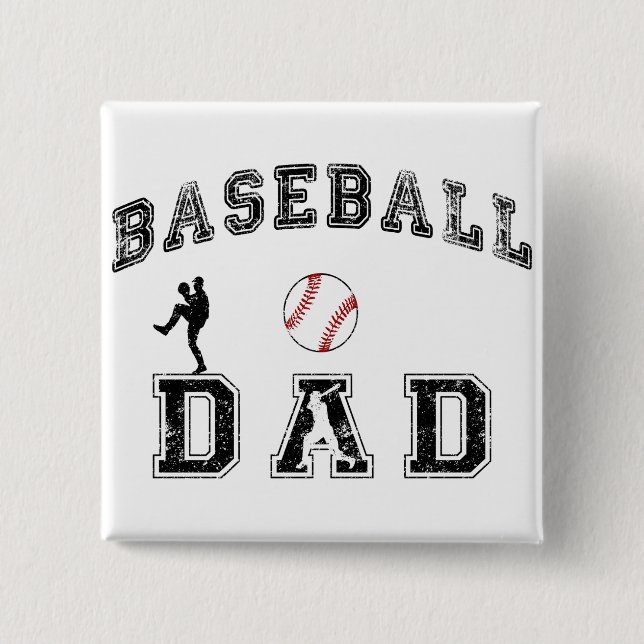 Baseball Dad 15 Cm Square Badge (Front)