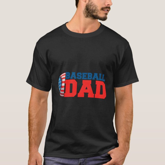 Baseball Dad American Father'S Day Sport Dad T-Shirt (Front)