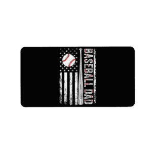 Baseball Dad American Flag Patriotic Father's Day Label