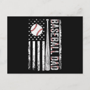 Baseball Dad American Flag Patriotic Father's Day Postcard