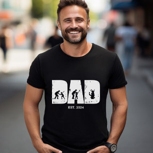 Baseball DAD and Child EST. Custom Gift  T-Shirt