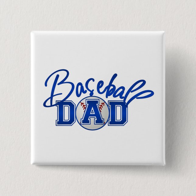 Baseball DAD blue 15 Cm Square Badge (Front)