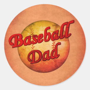 Baseball Dad Classic Round Sticker