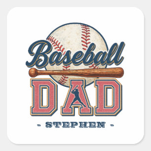 Baseball Dad – Classic Square Sticker