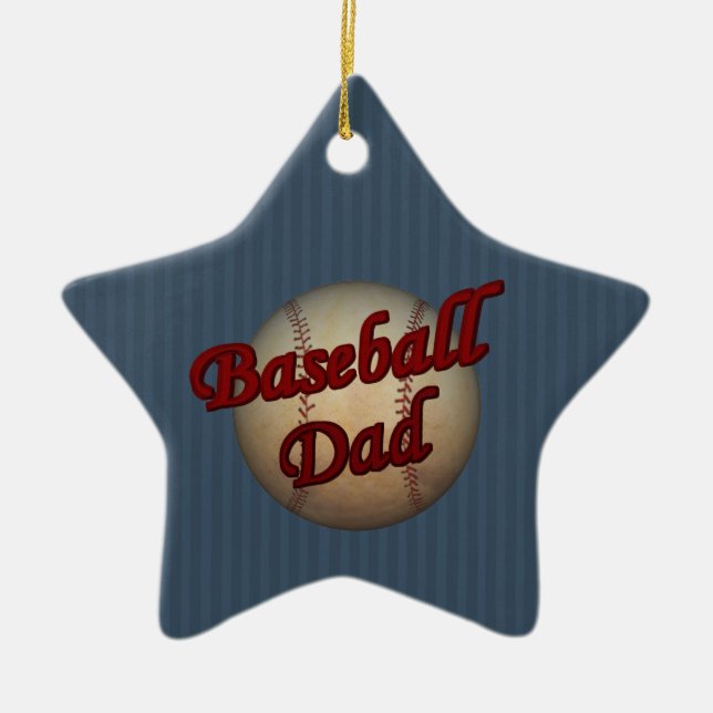 Baseball Dad Cute Customisable Ornament (Front)