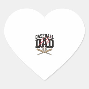 Baseball Dad Distressed Vintage Engraving Shirt De Heart Sticker