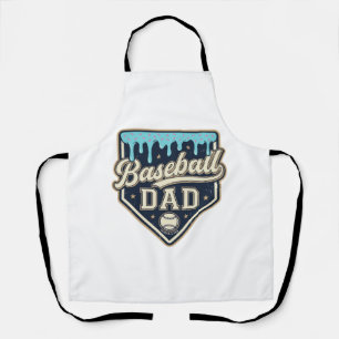 Baseball Dad Drippy Home Plate Vintage Vector Desi Apron