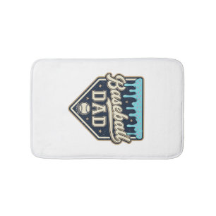 Baseball Dad Drippy Home Plate Vintage Vector Desi Bath Mat