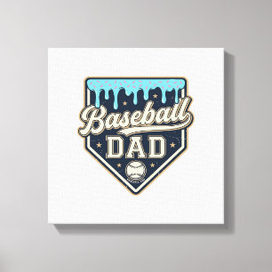 Baseball Dad Drippy Home Plate Vintage Vector Desi Canvas Print