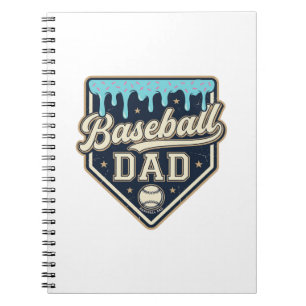 Baseball Dad Drippy Home Plate Vintage Vector Desi Notebook
