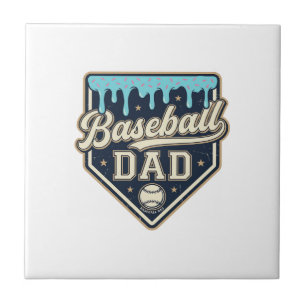 Baseball Dad Drippy Home Plate Vintage Vector Desi Tile