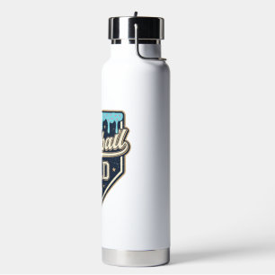 Baseball Dad Drippy Home Plate Vintage Vector Desi Water Bottle