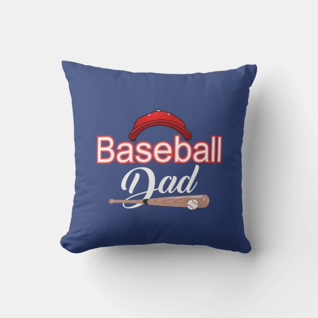 Baseball dad family sports modern text graphic cushion (Front)