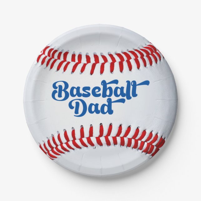 Baseball Dad Father Paper Plate (Front)