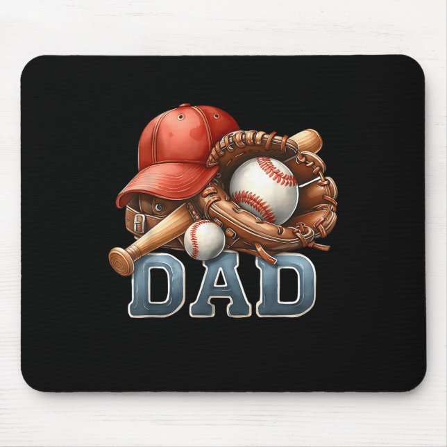 Baseball Dad Fathers Day Baseball Player Bat Fan C Mouse Mat (Front)