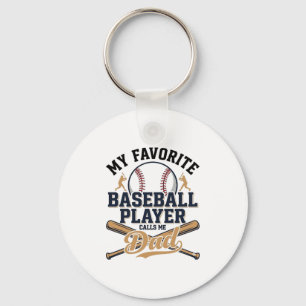 Baseball Dad Favourite Player Vintage Shirt Design Key Ring