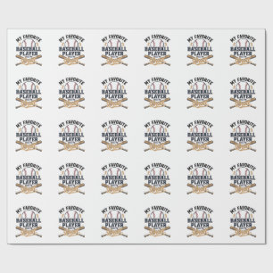 Baseball Dad Favourite Player Vintage Shirt Design Wrapping Paper