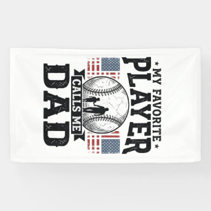 Baseball Dad Favourite Player Vintage Vector Desig Banner