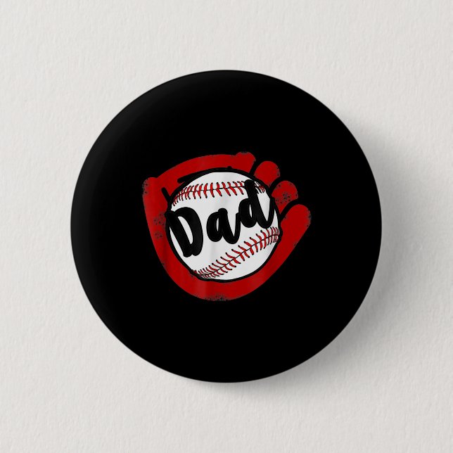 Baseball Dad For Baseball Softball Mum  6 Cm Round Badge (Front)