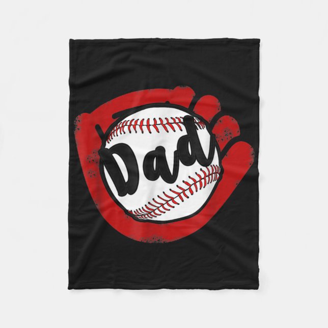 Baseball Dad For Baseball Softball Mum  Fleece Blanket (Front)