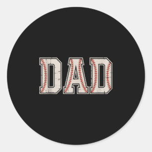 Baseball Dad Happy Fathers Day Shirts For Men Wife Classic Round Sticker