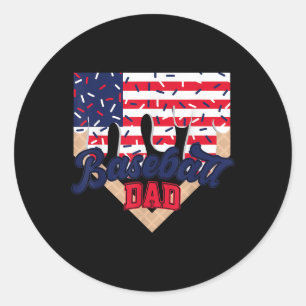 Baseball Dad Home Plate Ice Cream Drip Fathers Day Classic Round Sticker