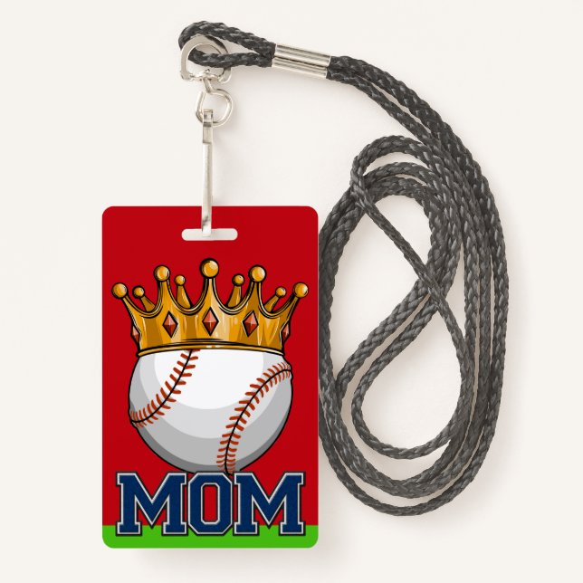 Baseball DAD Lanyard Badge - See Back ID Badge (Front with Lanyard)
