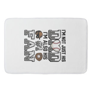 Baseball Dad Number 1 Fan Vintage Shirt Design_1 Bath Mat