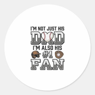 Baseball Dad Number 1 Fan Vintage Shirt Design_1 Classic Round Sticker