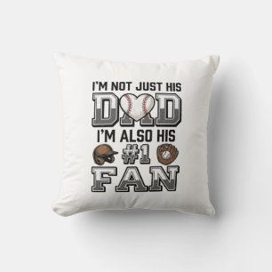 Baseball Dad Number 1 Fan Vintage Shirt Design_1 Cushion