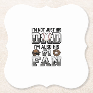 Baseball Dad Number 1 Fan Vintage Shirt Design_1 Paper Coaster