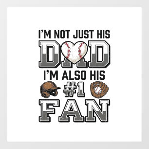 Baseball Dad Number 1 Fan Vintage Shirt Design_1 Window Cling