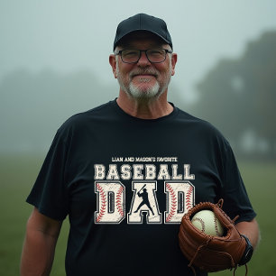 Baseball Dad Personalized Father's Day  T-Shirt