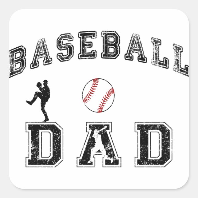 Baseball Dad Square Sticker (Front)