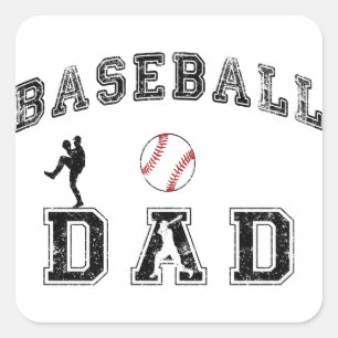Baseball Dad Square Sticker